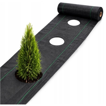 Agrotkanina 0,6x10m 90g/m2 UV+, Jeden rząd otworów fi15. PREMIUM