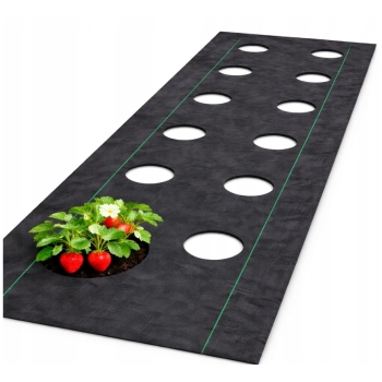 Agrotkanina 0,8x10m 90g/m2 UV+, Dwa rzędy otworów fi7. PREMIUM