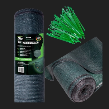 SIATKA CIENIUJĄCA NA OGRODZENIE 1,5x10m 160g/m2 95% CIEMNA ZIELEŃ