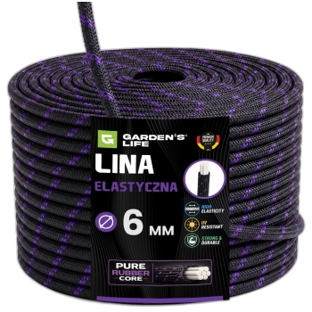 Lina elastyczna expander 6mm 10-50m , guma w oplocie linka PREMIUM