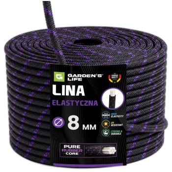 Lina elastyczna expander 8mm 10-50m , guma w oplocie linka PREMIUM
