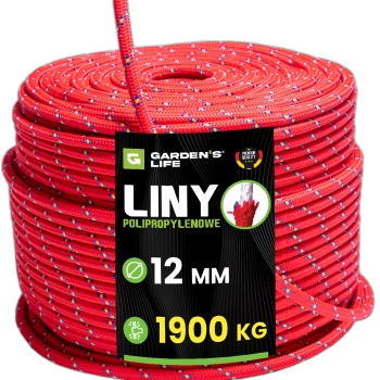 Lina polipropylenowa 12mm 20-200m , 1900 kg, MOCNA linka sznur PREMIUM