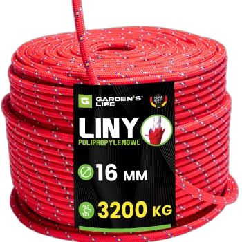 Lina polipropylenowa 16mm 10-100m , 3200 kg, MOCNA linka sznur PREMIUM