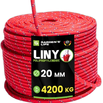 Lina polipropylenowa 20mm 10-100m , 4480 kg, MOCNA linka sznur PREMIUM