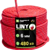Lina polipropylenowa 6mm 30-200m , 480 kg, MOCNA linka sznur PREMIUM
