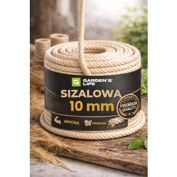 Lina sizalowa 10mm 20-100m , naturalny sznur drapak PREMIUM