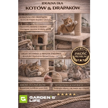 Lina sizalowa 6mm 20-100m , naturalny sznur drapak PREMIUM